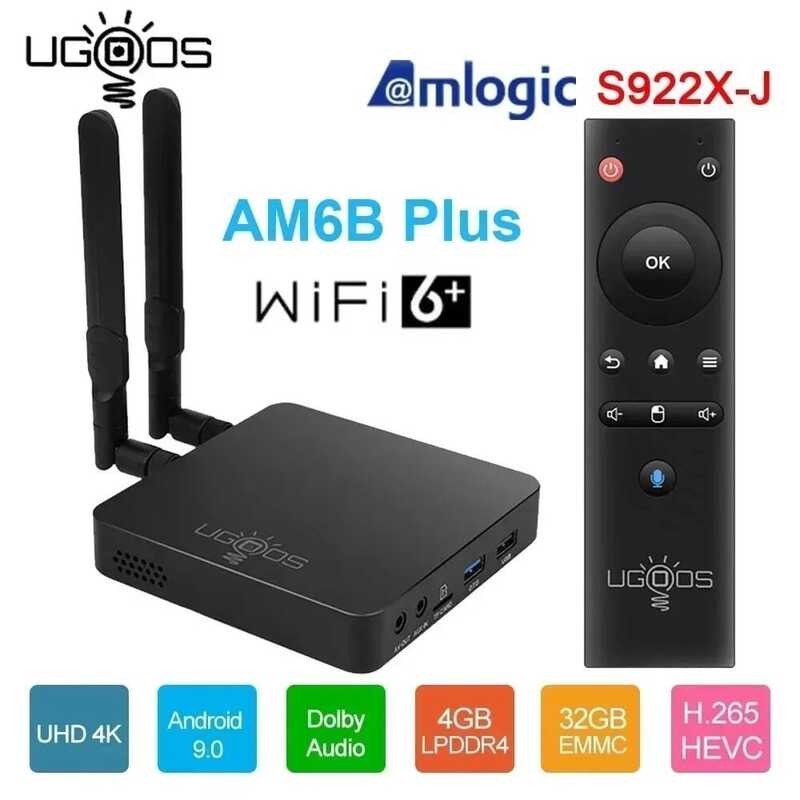 ▥ UGOOS Original Am6b PLUS Amlogic S922x-J 2.2Ghz Android 9.0 กล่องสมาร์ททีวี 4Gb 32Gb WIFI 6 1