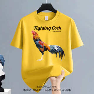 สีขาว-ดำ สตรีทแฟชั่น สีดําแขนสั้น เสื้อยืดผู้ชาย วินเทจ เสื้อยืด CASUAL OVERSIZE ลายการ์ตูน FASHION คอกลม ผู้ชาย COOL