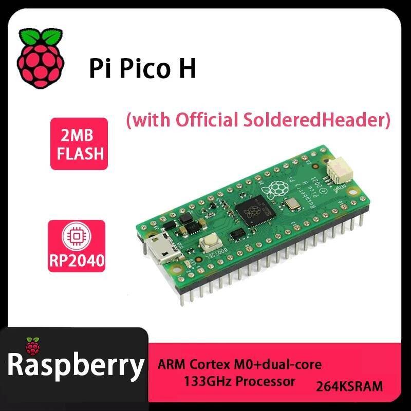 Raspberry Pi Pico H (พร้อมหัวบัดกรีอย่างเป็นทางการ) RP2040 2mb FLASH