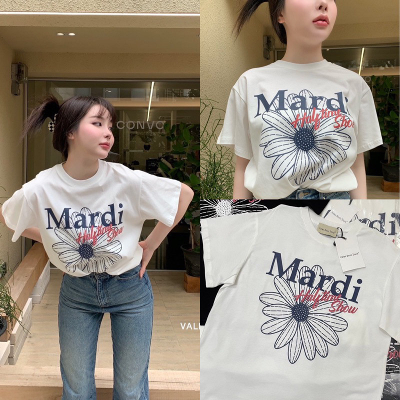 COD (จัดส่งในกรุงเทพฯ)MARDI Mercredi เสื้อยืด ผู้หญิง เสื้อวง เสื้อยืด oversize เสื้อยืด mardi ชุดเ