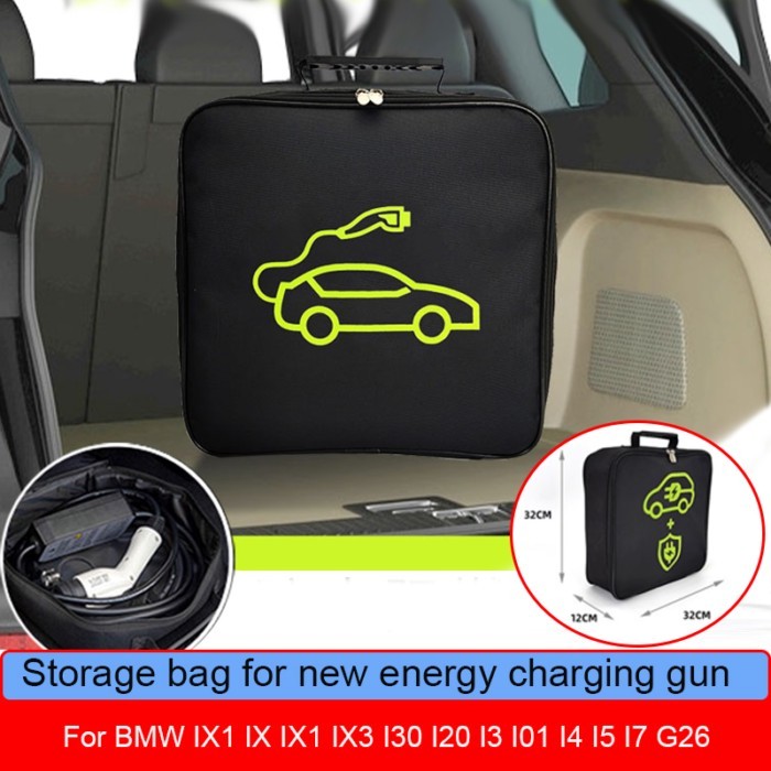 Car Charging Guns Storage Bag For BMW IX1 IX IX1 IX3 I30 I20 I3 I01 I4 I5 I7 Energy Charging Port R