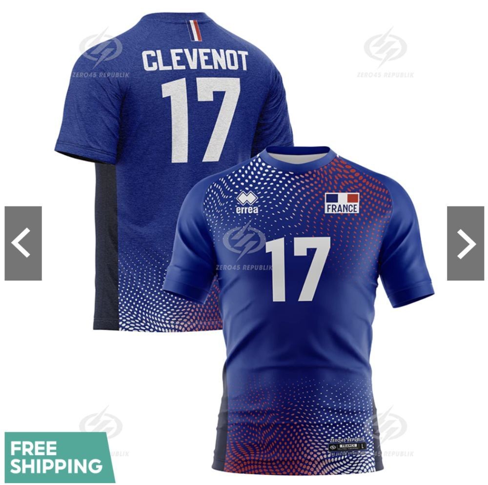 เสื้อวอลเลย์บอลชาย FRANCE โอลิมปิก 2020 (สีน้ําเงิน)