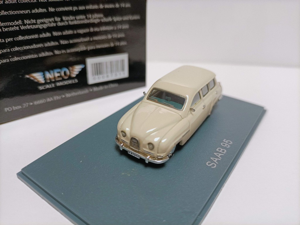 Neo 1 87 Saab Classic Saab รถการท่องเที่ยว รุ่น Saab 95 Wagon 1964 สีเบจ