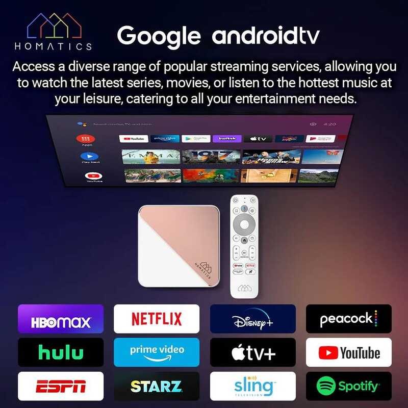▥ HOMATICS กล่อง R 4K Plus กล่องทีวี Androidtv 14 Netflix Google Certified Amlogic S905x4 4G32g