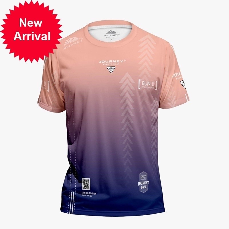 เสื้อกีฬา JOURNEY JBW สำหรับผู้ชายและผู้หญิง แบบแขนสั้น รอบคอด้านบน