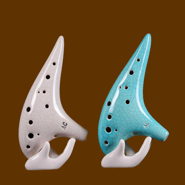 Twelve-Hole Ocarina Alto C Key เครื่องดนตรีชาติพันธุ์เริ่มต้นการสอน Ocarina 12 หลุม