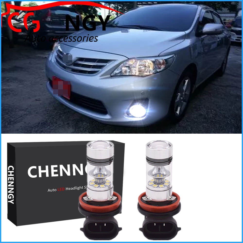สําหรับ Toyota altis 2008-2012 - 6000K White Projector หลอดไฟ LED Fog Kit ชุดปลั๊กและเล่น 2 ชิ้น