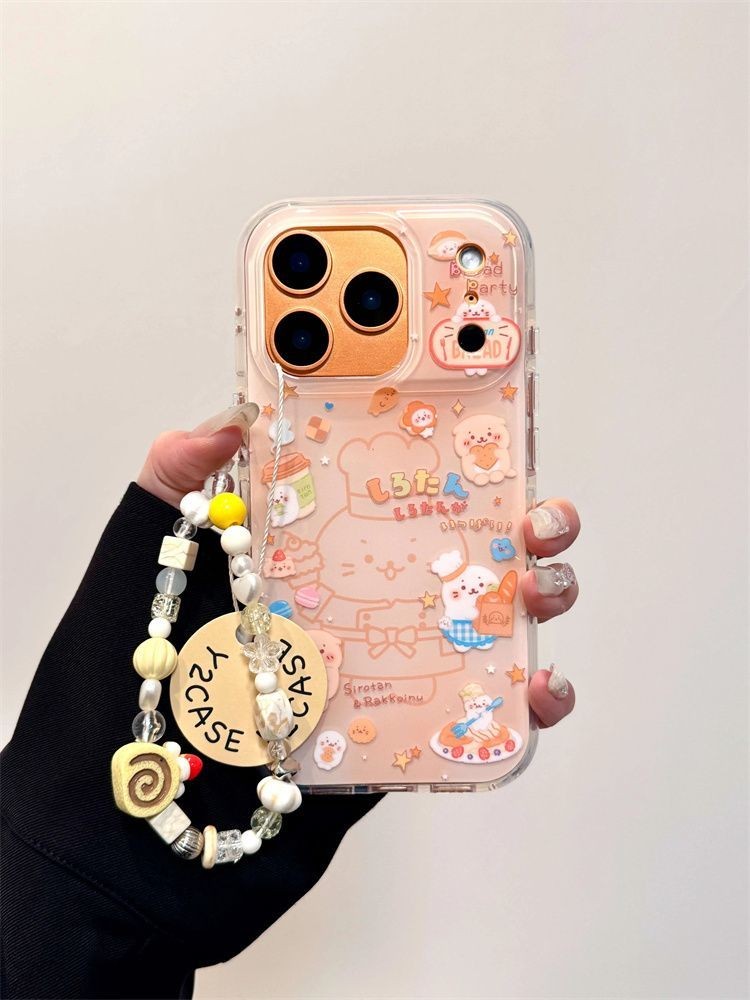 งานเลี้ยงขนมซีลสีเหลืองอ่อนเหมาะสําหรับเคสโทรศัพท์ Apple 17promax iPhone16/15/14XR