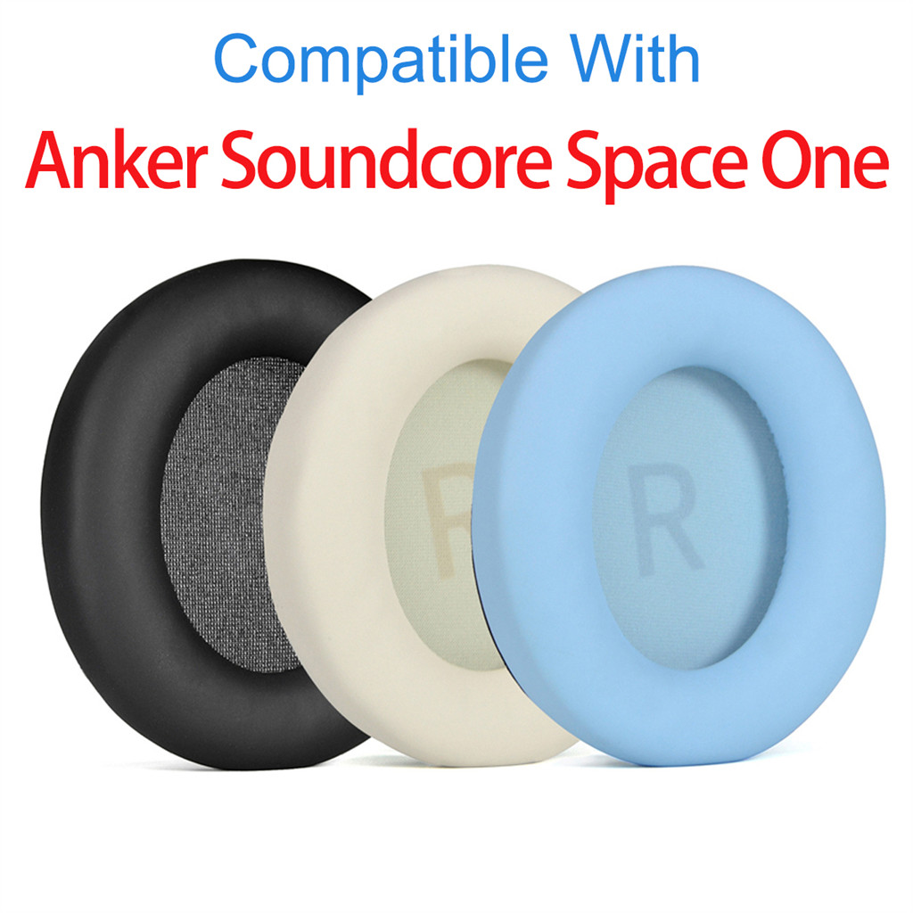 เปลี่ยนแผ่นรองสําหรับ Anker Soundcore Space One หูฟังแผ่นรองหูฟังฟองน้ําชุดหูฟัง Earmuffs