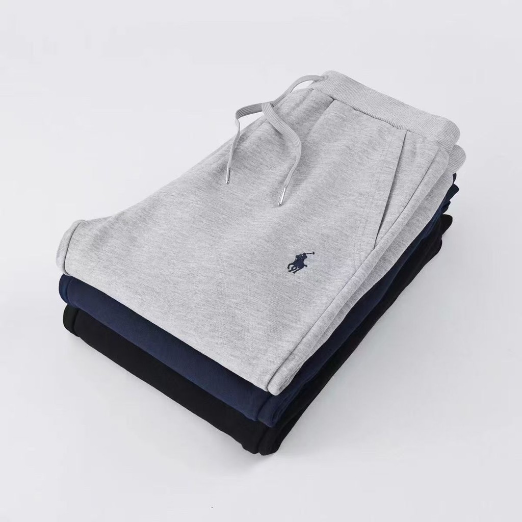 POLO Ralph Lauren กางเกงวอร์มแบรนด์แฟชั่นฤดูใบไม้ร่วงและฤดูหนาว Pony เย็บปักถักร้อยผู้ชายและผู้หญิง