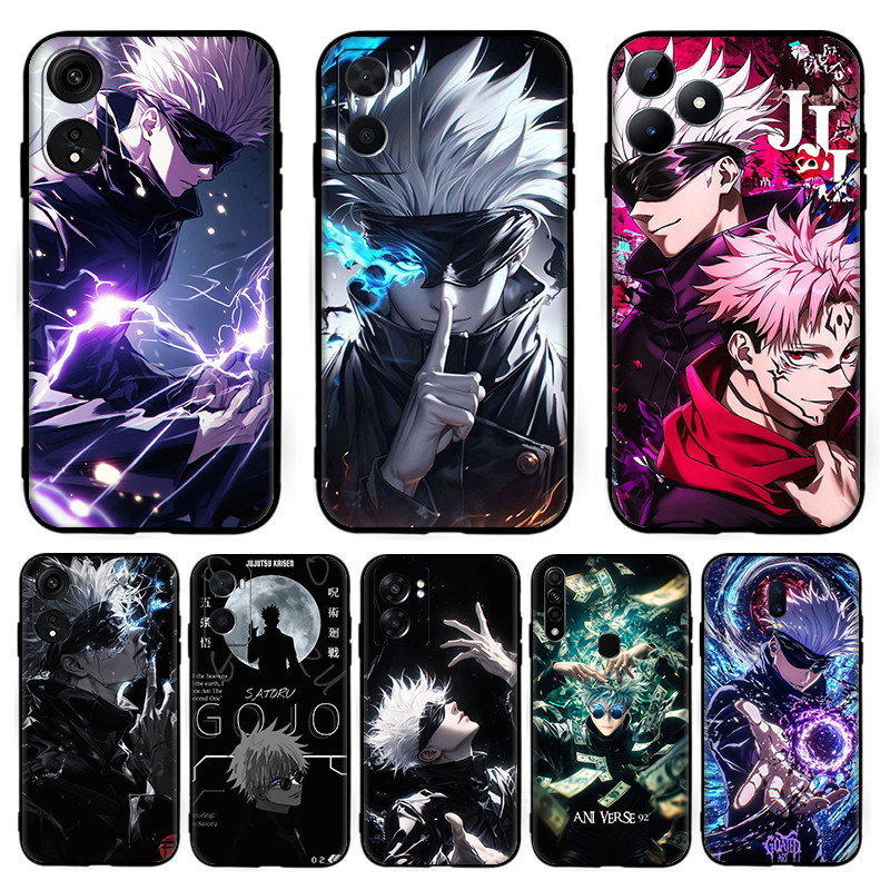 W[3] Anime Boy Cool การ์ตูน Gojo Satoru สําหรับ OPPO A80 A83 A1 A91 F15 A92 A72 A52 A92S A93 A94 A95 A96 K12X TPU ซิลิโคนเคสโทรศัพท์สีดํา ราคา ถูกที่สุด ดีลบีเคเค