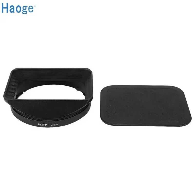 Haoge LH-X18 Bayonet Sqre โลหะ Hood Shade พร้อมฝาครอบสําหรับ Fujifilm Fuji Fujinon XF 16-80 มม.F4 R 
