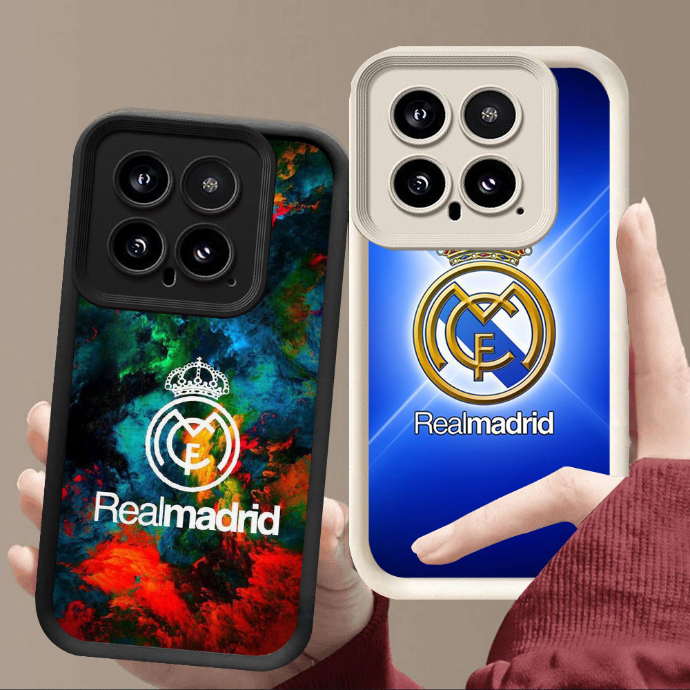 R80 Real-Madrid Casing สําหรับ Xiaomi 14 14T 13T Pro สีดําและสีขาว