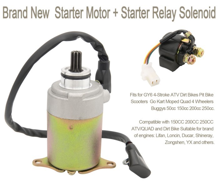 4 Wheelers GY6 Starter (9teeth) for GY6 4-Stroke Engine 150cc 125cc 50cc 200cc 250cc Scooters Moped