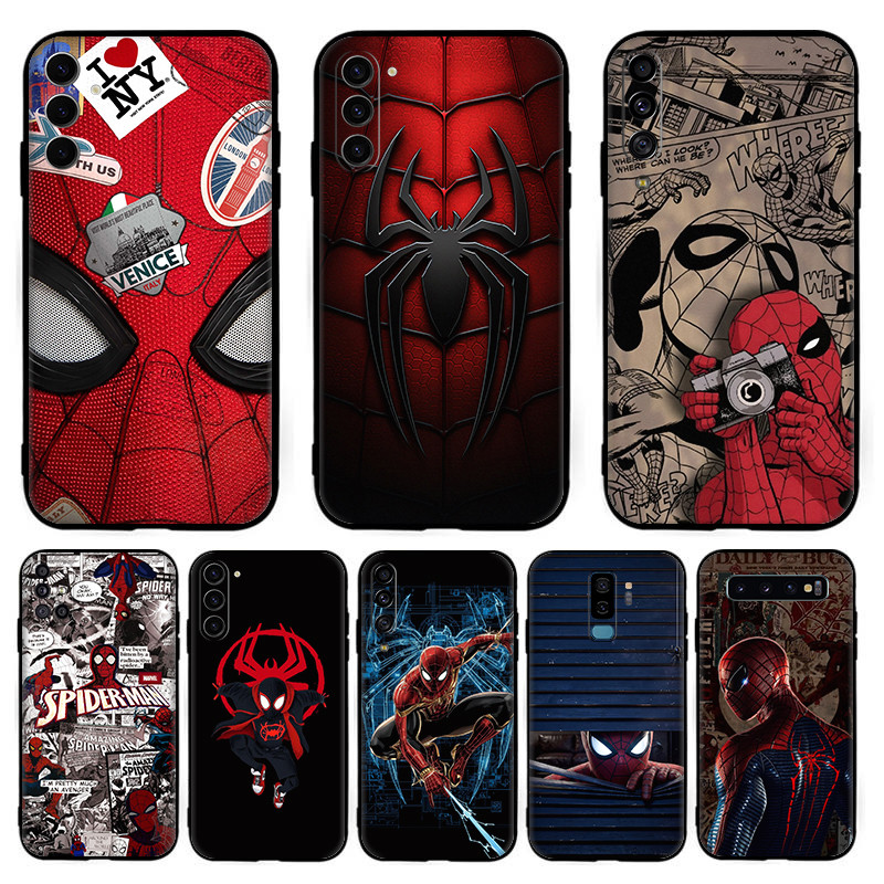 สําหรับ Samsung S20 S21 S23 S24 Plus Lite Fe Ultra อะนิเมะการ์ตูน spider man ปลอก 6Y29 สีดํา TPU ซิลิโคนอ่อนนุ่มเคสโทรศัพท์