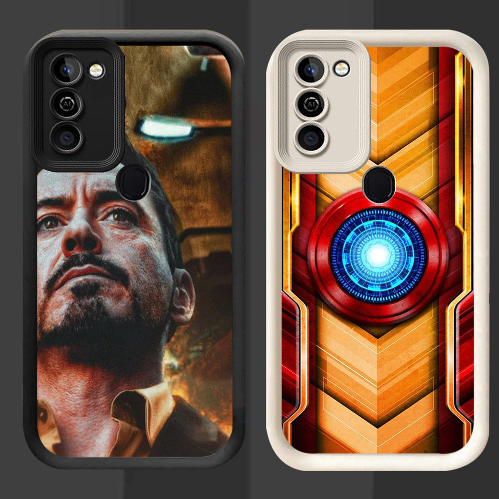 R69 Iron Man Casing สําหรับ Infinix Smart 5 6 10 Plus สีดําและสีขาว