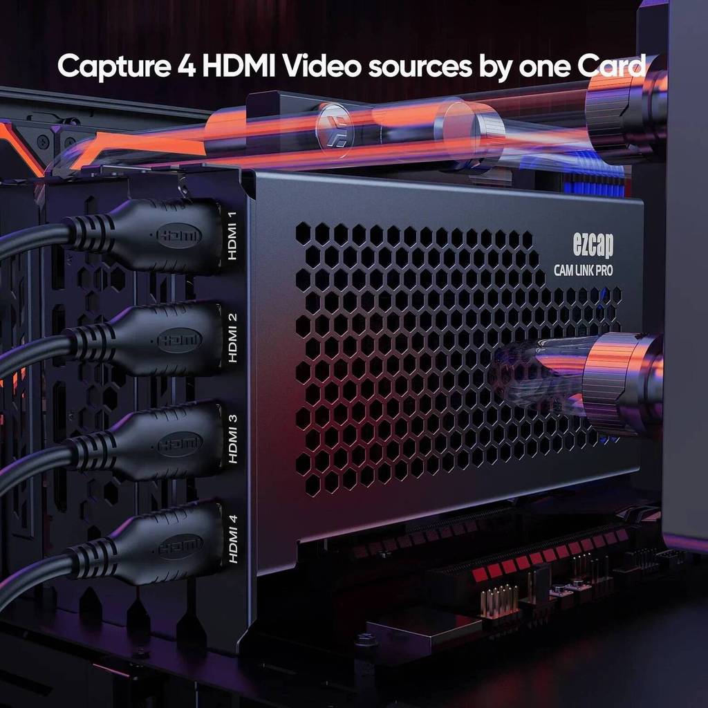 Ezcap335 4 พอร์ต HDMI PCIE Video Capture การ์ดเกม Grabber สําหรับกล้อง Multi Live Streaming กล้องวิด