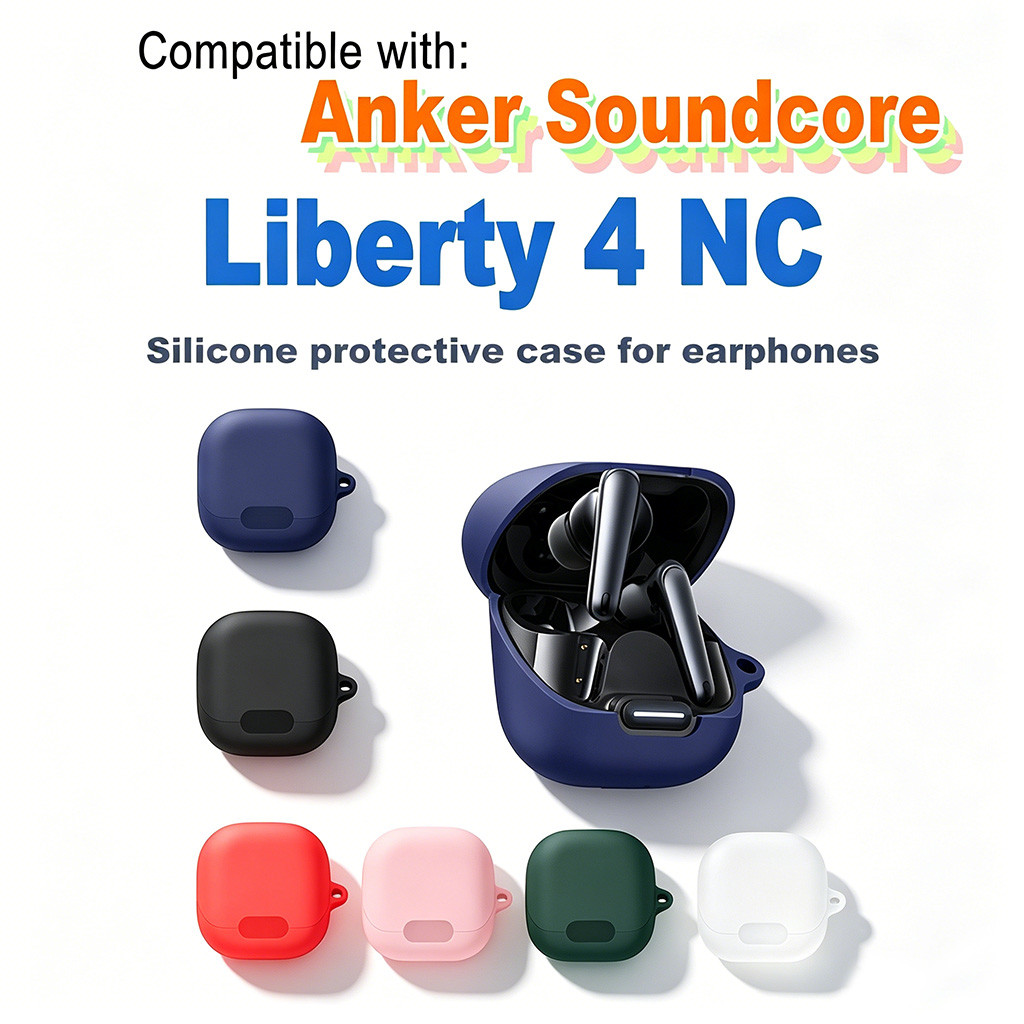 เคสสําหรับ Anker Soundcore Liberty 4 NC พร้อมพวงกุญแจซิลิโคนกันกระแทก Anti-Scratch หูฟังสําหรับ Anke
