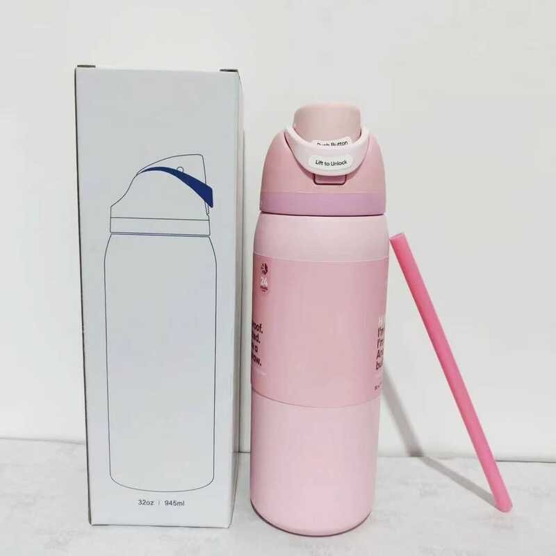 C New 24Oz 32Oz Water Bottle Owalamug Sports Thermos Cup Vacuum Insulated Cup Water Cup Stainless S