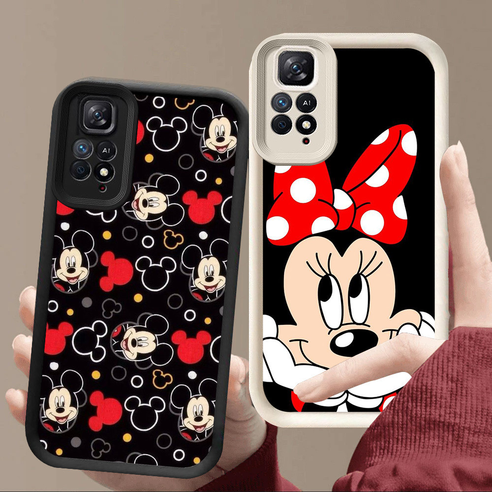 R11 Mickey Mouse Casing สําหรับ Xiaomi Redmi Note 11T 11 SE 11S Pro 5G สีดําและสีขาว