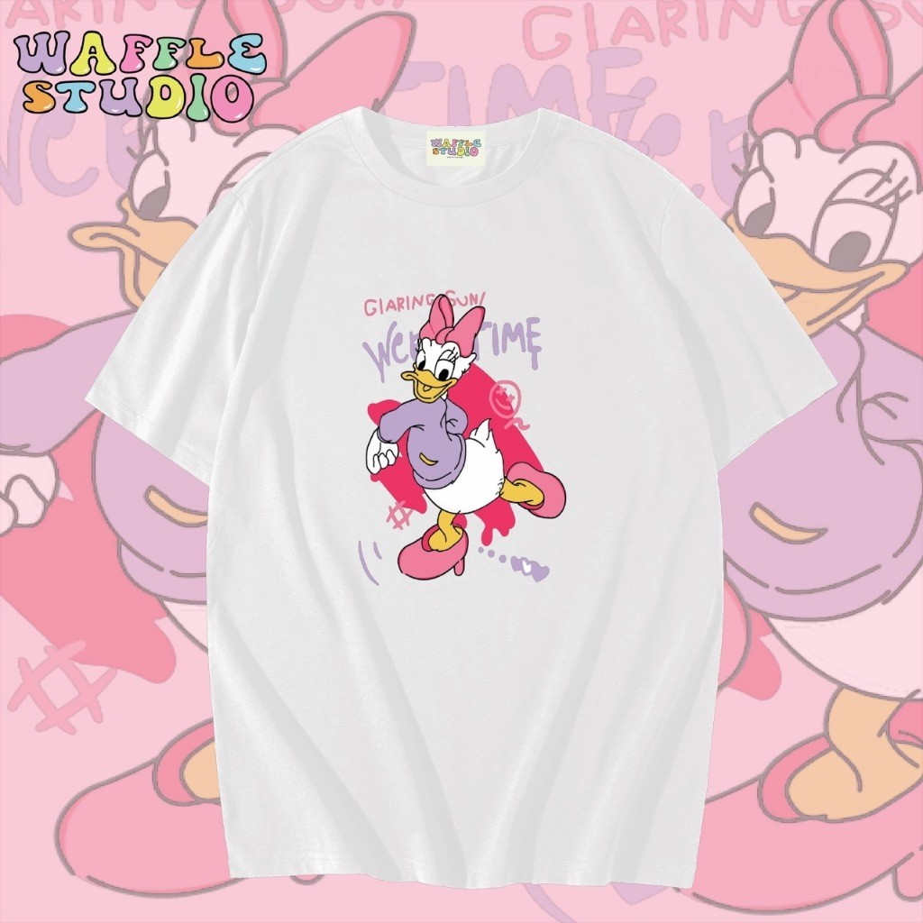 [ ส่งฟรี  ] WS0010 เสื้อยืดโอเวอร์ไซส์ เสื้อยืดเกาหลี ผ้าคอตตอน100% เสื้อยืด โดนัลดักส์ ดิสนีย์ WAF