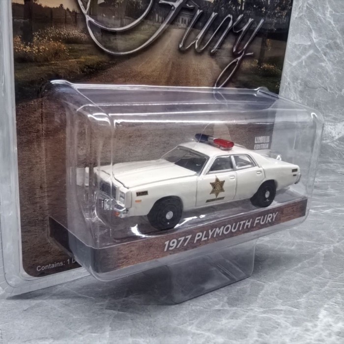 แสงสีเขียว 1/64 1977 Plymouth FURY รถตํารวจโมเดลรถโลหะผสม