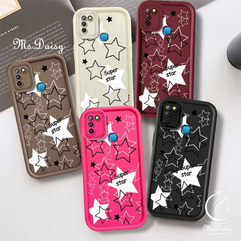 แฟชั่นแบบเต็มหน้าจอสีดําสีขาวดาวเคสโทรศัพท์สําหรับ Infinix X650B X655F X655C X657B X657C X665E X669C