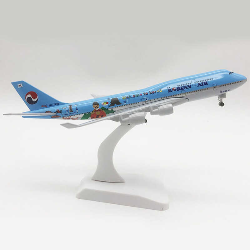 C เครื่องบินโบอิ้งแอร์โบอิ้งขนาด20ซม. ทำจากโลหะอัลลอย747 B747เครื่องบินของขวัญสำหรับสะสมเครื่องบินจ