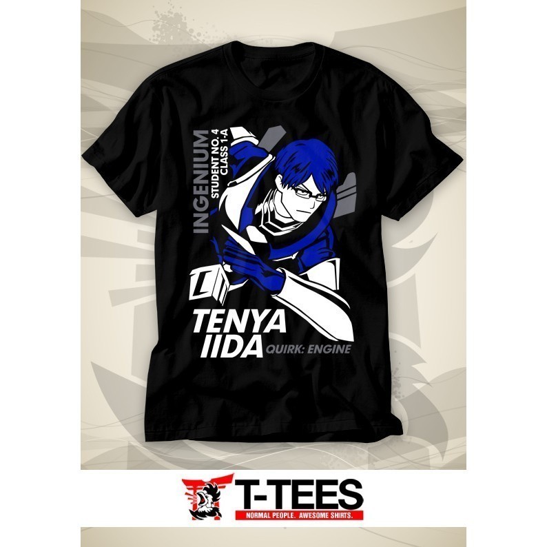 T-ShirtAnime Fan T-shirt - My Hero Academia - Tenya Iida_ คอกลม หลวม วินเทจ เกาหลี ไซส์ใหญ่ เสื้อกี