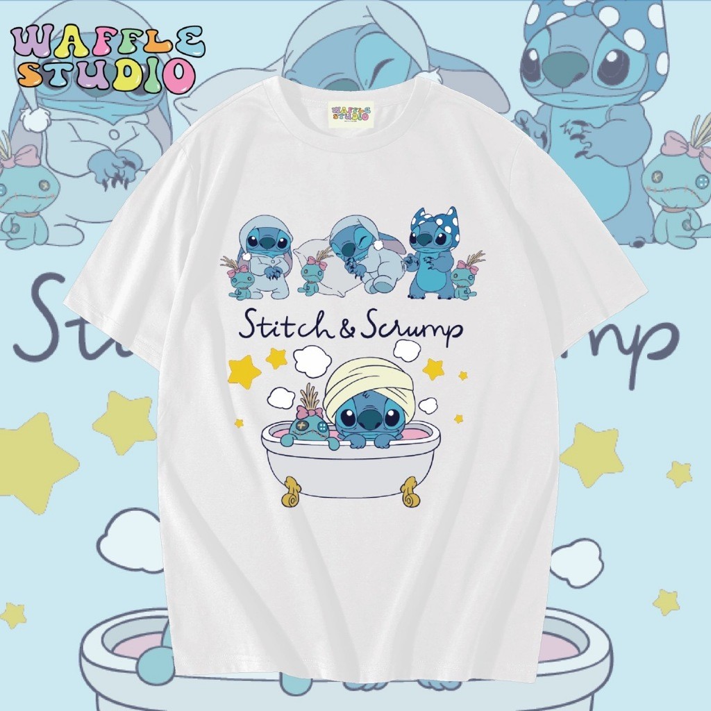 [ ส่งฟรี  ] WS1589 เสื้อยืดโอเวอร์ไซส์ ผ้าคอตตอน 100% เสื้อยืดเกาหลี เสื้อยืด สตริช stitch สติช WAF