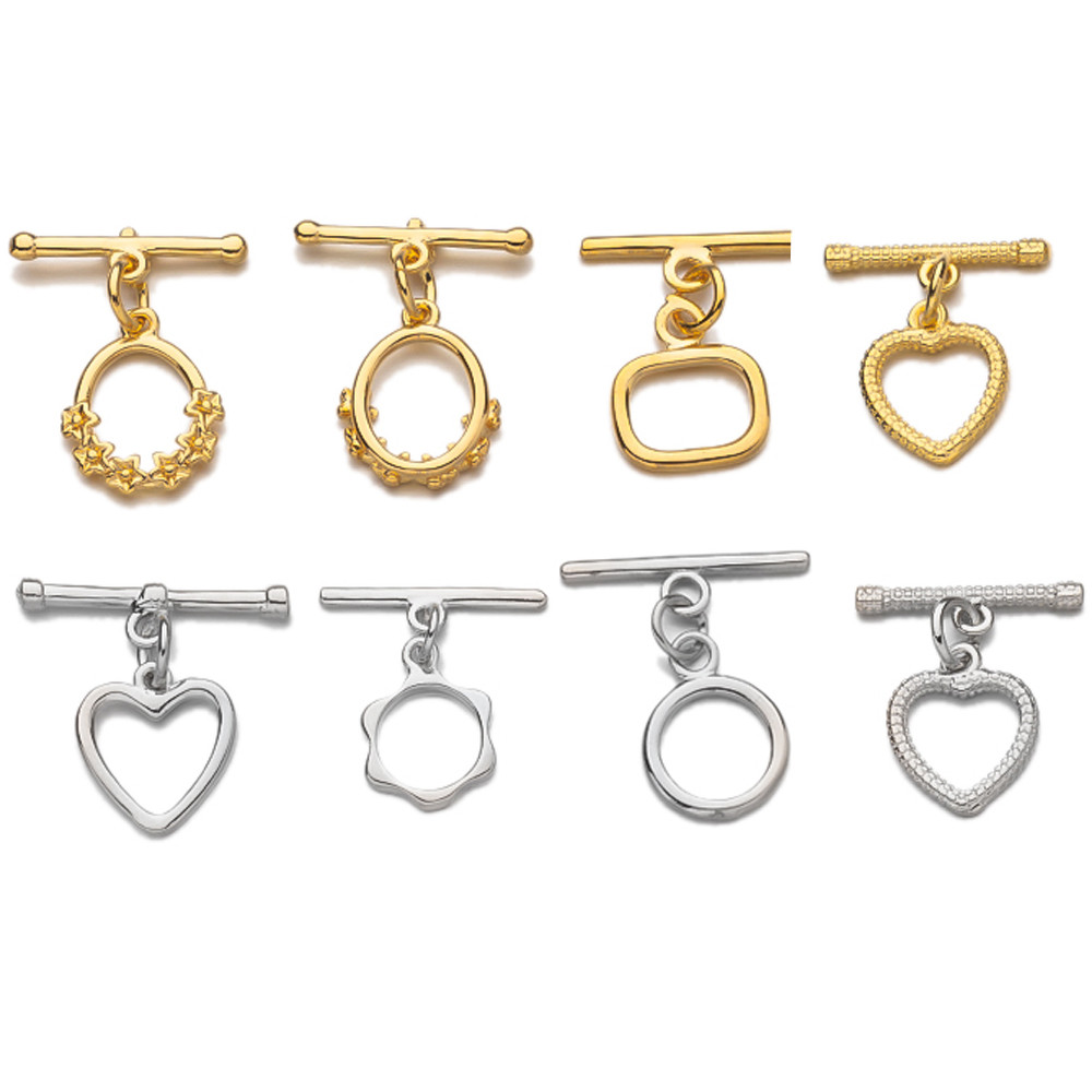 2 ชุดดอกไม้หัวใจ OT Clasps สร้อยข้อมือสลับ Clasp Connectors สําหรับ DIY สร้อยคอเครื่องประดับทํา