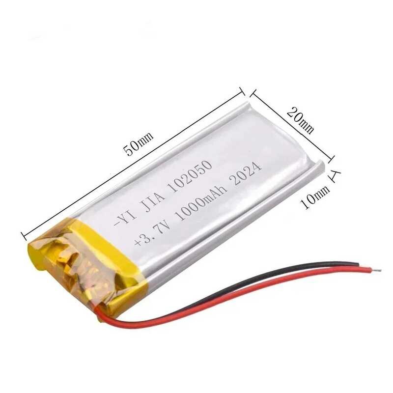 ▥ 102050 , 1000Mah, 3.7V 3.7Wh แบตเตอรี่ลิเธียมโพลิเมอร์แบบชาร์จไฟได้สําหรับอุปกรณ์อัจฉริยะ,