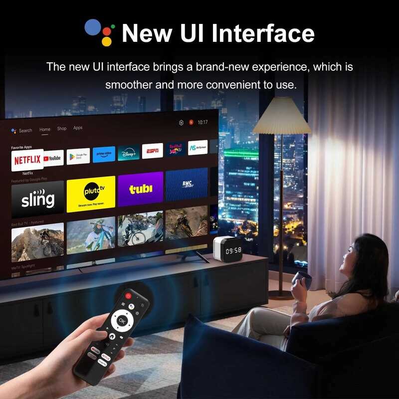 ▥ นาฬิกากล่องสมาร์ททีวีh96 MAX H728 Android14 4K 1000M/Lan Wifi6 Bt5.0 Google Voice Assistant M