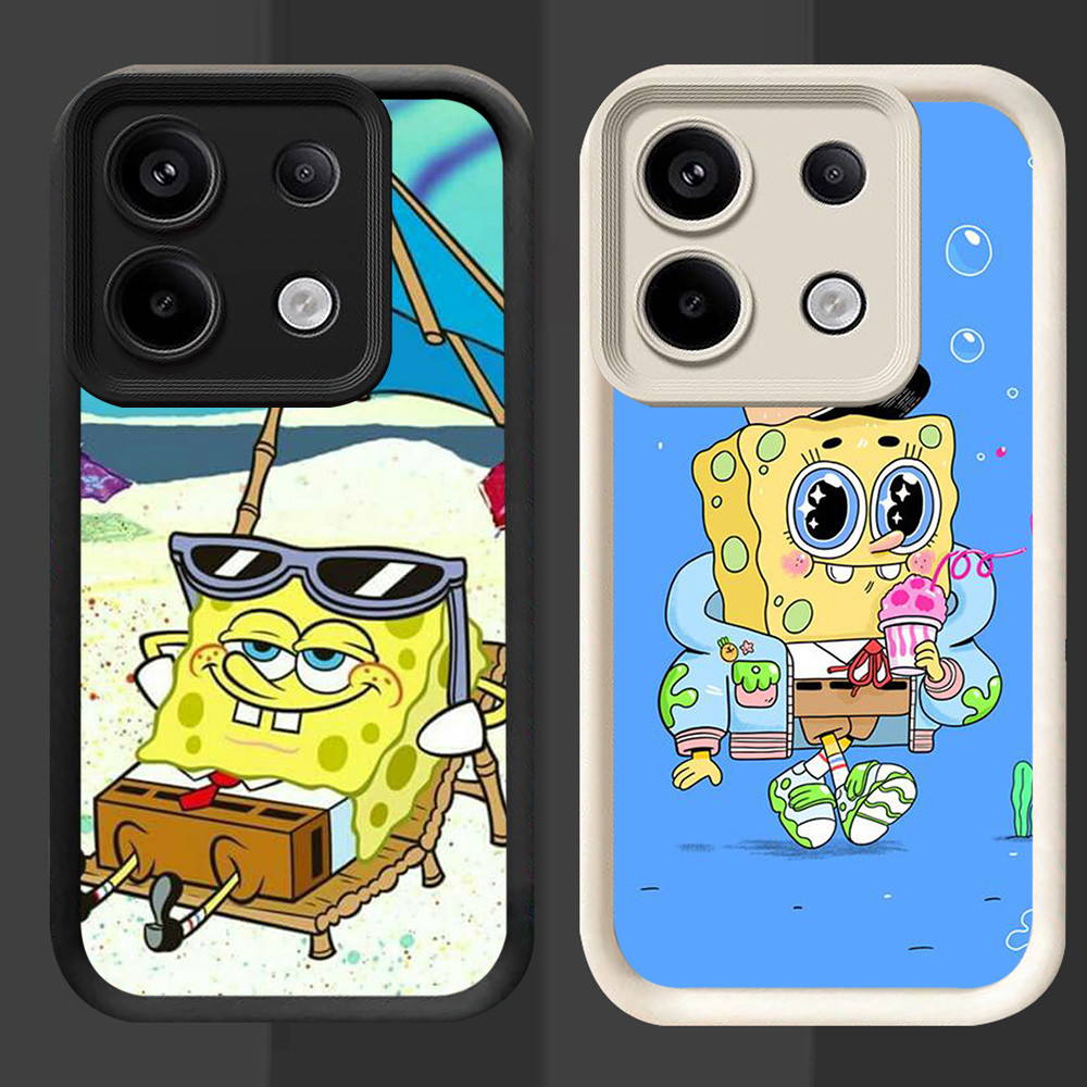 R64 SpongeBob Casing สําหรับ Infinix Tecno Note Zero 30 Pova 5 Pro 5G สีดําและสีขาว