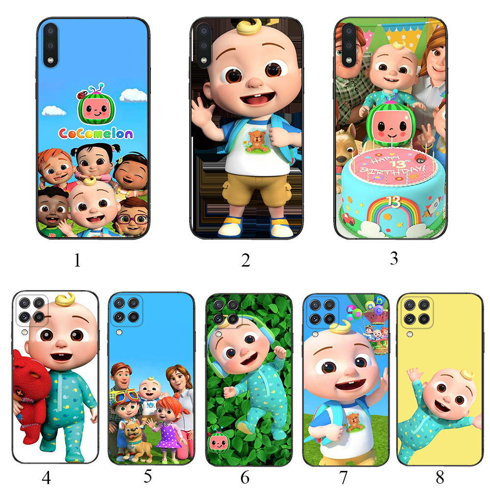 Samsung A01 EU A02 M02 F56 A03S A04 s A5 2017 A6 A7 A8 A9 Plus 2018 W8 cocomelon นุ่มสีดําเคสโทรศัพท