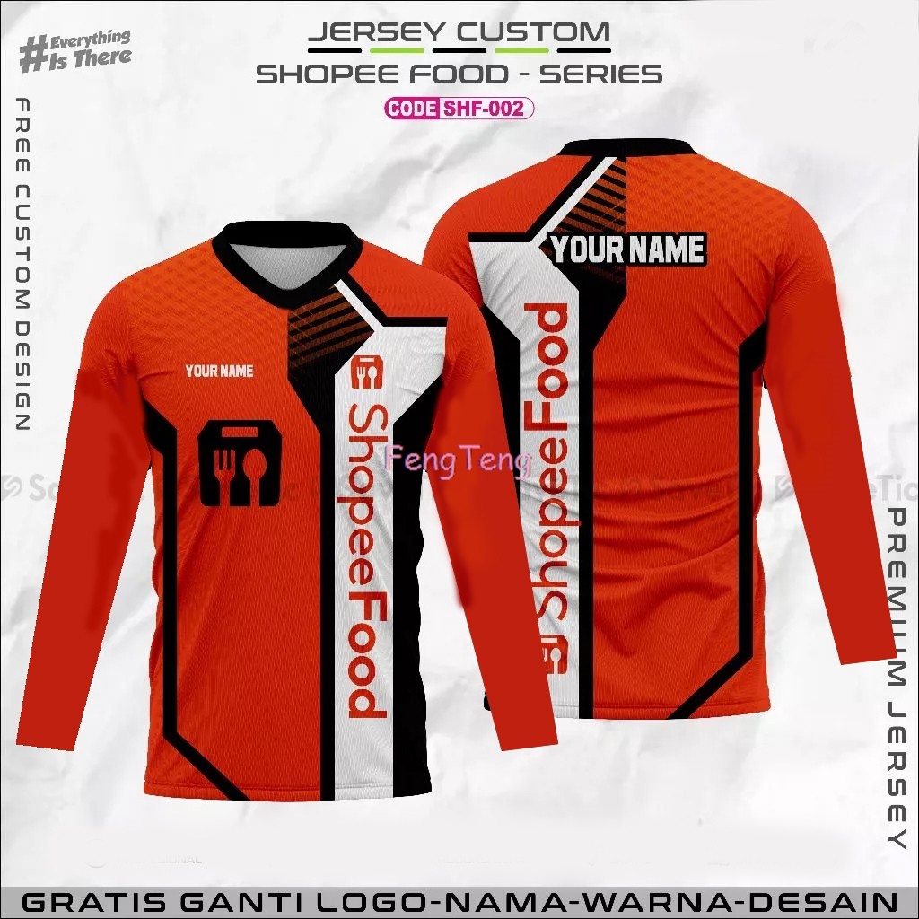 พารามา!! | ShopeeFood Jersey พิมพ์เต็ม Cool J&t Package Courier Driver เสื้อผ้า