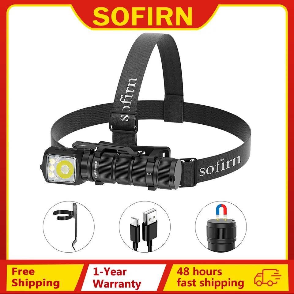SOFIRN HS42 ไฟหน้า 2100lm 18650 EDC USB C ชาร์จพร้อม Power Bank ไฟฉาย SST40 ไฟฉาย LED แม่เหล็กสําหรั
