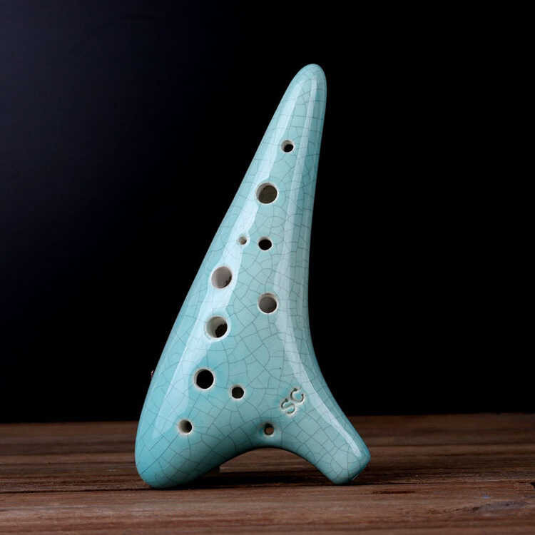 Ocarina Twelve-Hole Treble SC Key เซรามิคการผลิตเริ่มต้นการสอนประสิทธิภาพ Ocarina 12 หลุม