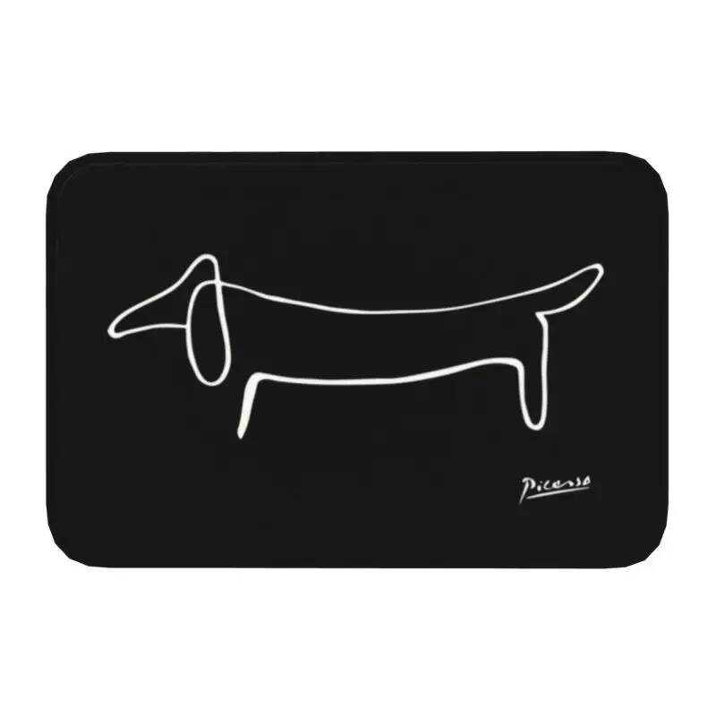Pablo Picasso ด้านหน้าประตู Anti-Slip กลางแจ้งดูดซับ Dachshund สุนัข Lump งานศิลปะพรมเช็ดเท้าห้องครั