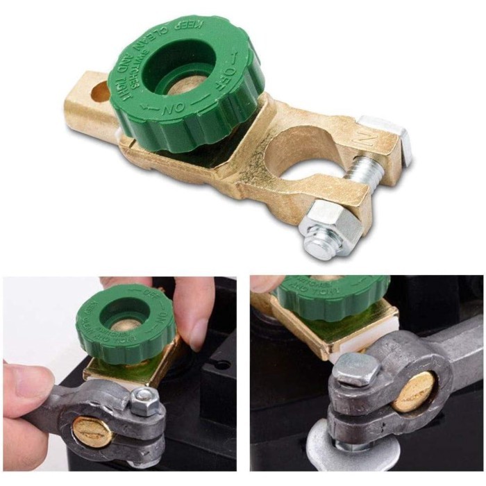1pc Auto Battery Terminals Quick Disconnect Isolator Cut Off Switch Auto Cables Connectors Wire Fit