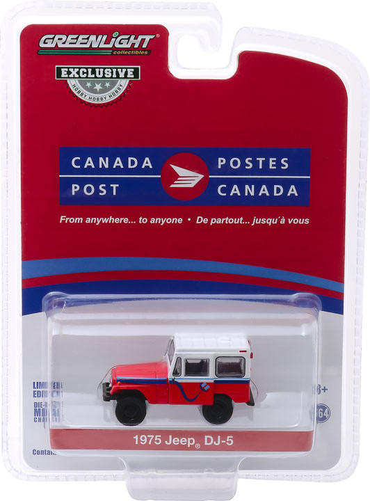 GreenLight GreenLight 1: 64 1975 Jeep DJ-5E Canada Mail Electric Jeep Ready Stock Out of Print Car M