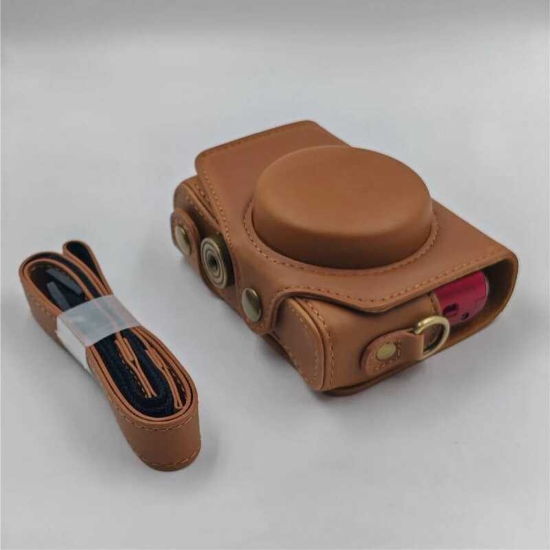 ▥ Sx740hs PU กระเป๋ากล้องหนังสําหรับ Canon Sx740 HS Sx730 Sx730hs Sx720 Sx720hs Full Body พร้อม