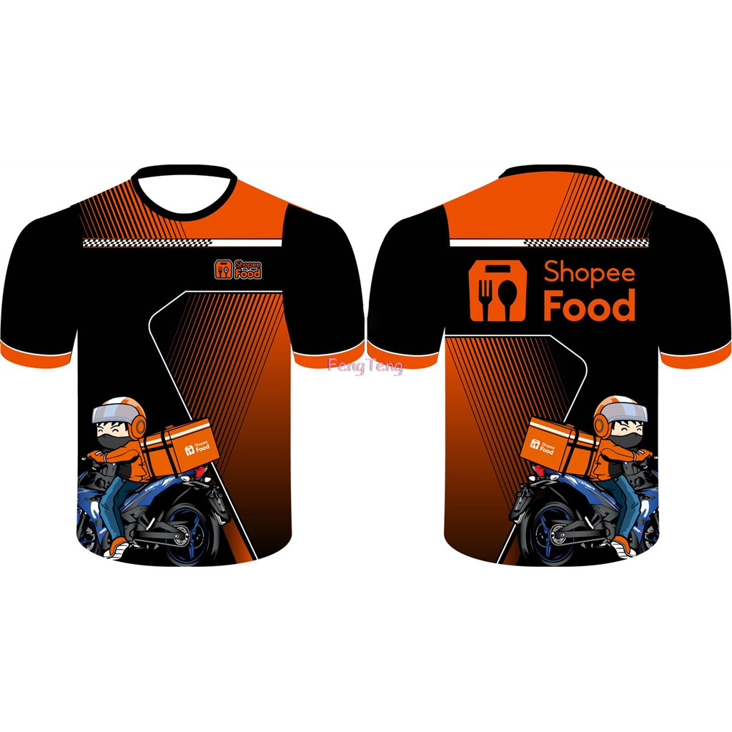 พารามา!! | ShopeeFood Jersey พิมพ์เต็ม Cool J&t Package Courier Driver เสื้อผ้า