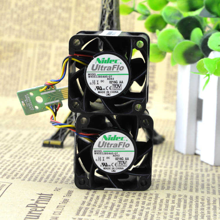 ญี่ปุ่นไฟฟ้าผลิตภัณฑ์ Nidec 4028 12V 0.73 1U เซิร์ฟเวอร์เมนบอร์ดพัดลม W40S12BS4A5-07