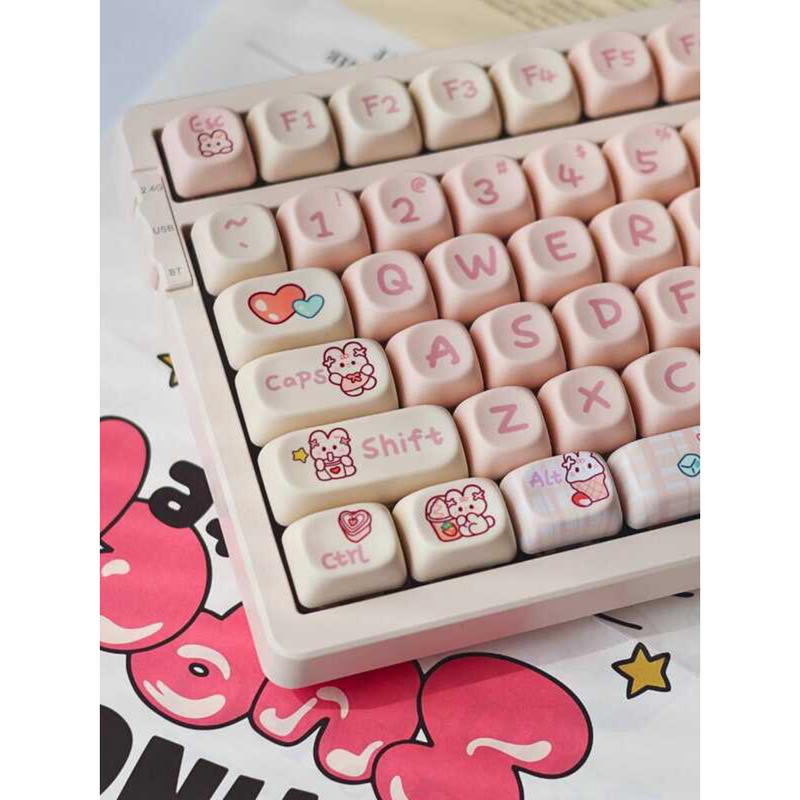 Snack Bunny Keyboard Keycap MOA Highly Unique Keycap vgn Ning Tao Zhi Spider atk68 75 98 99 104
