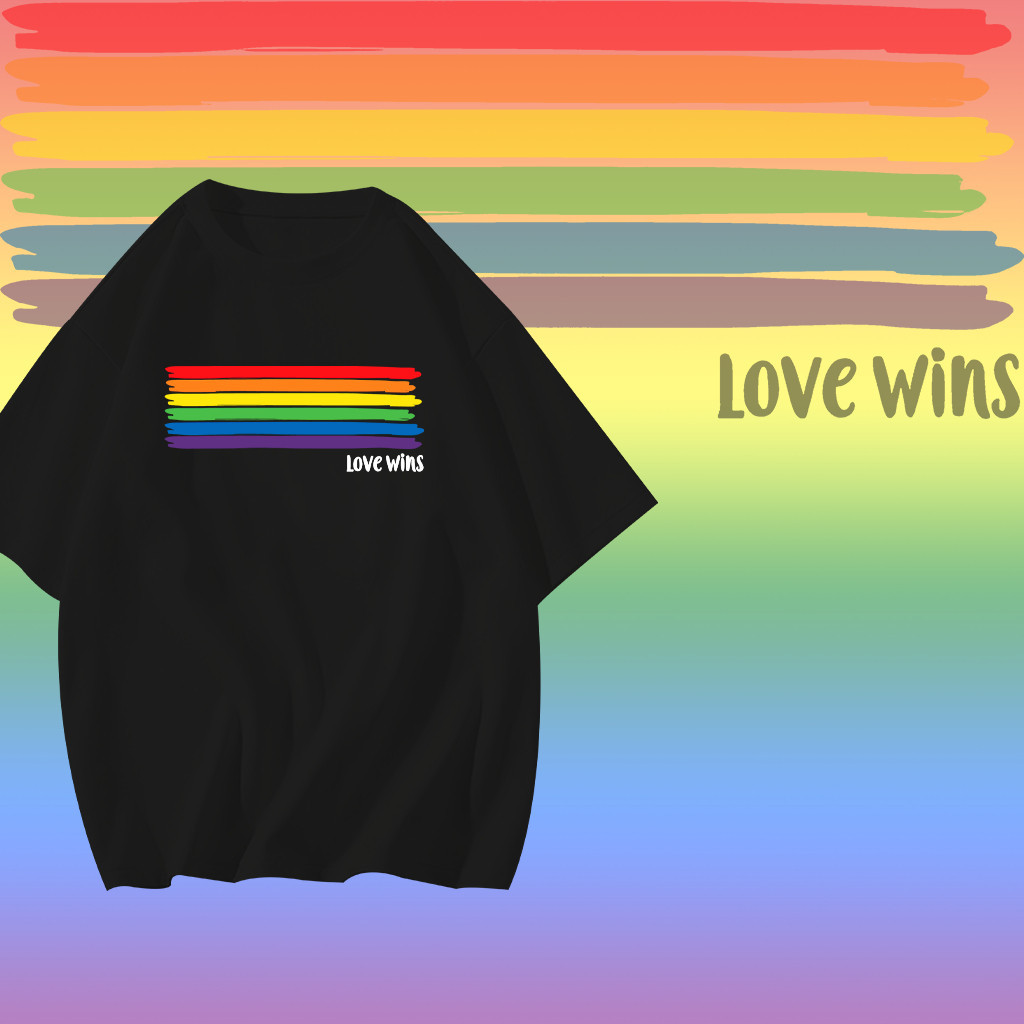 เสื้อยืดสายรุ้ง LGBT Pride Month Rainbow LGBTQ Lesbian Gay Bisexual and Transgenderเสื้อยืดคอตตอน S