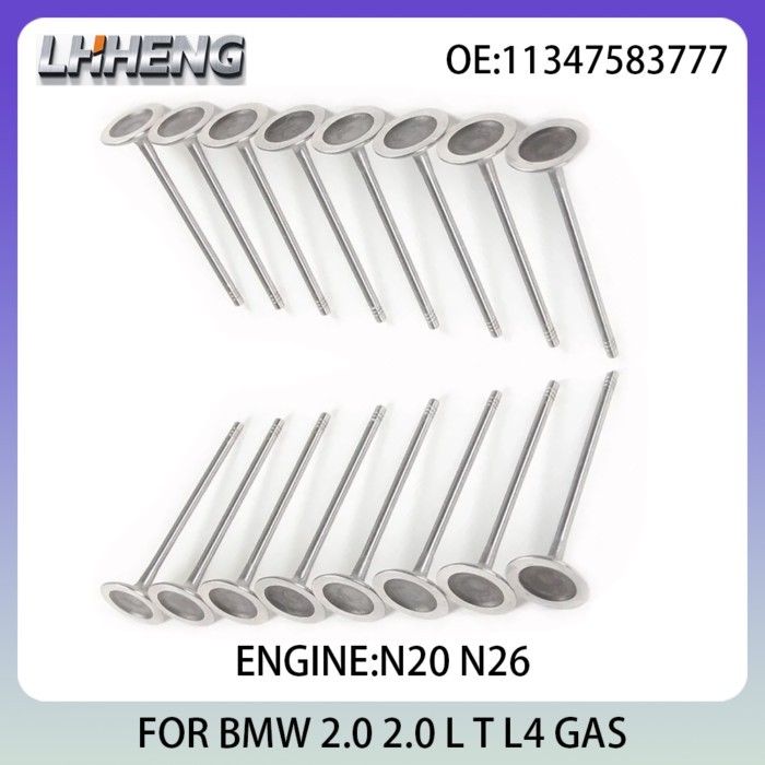 16pcs New Intake & Exhaust Valve Kit For BMW 1 2 3 4 5 X1 X3 X4 X5 Z4 2.0L 2.0 L T L4 GAS 10-21 N20