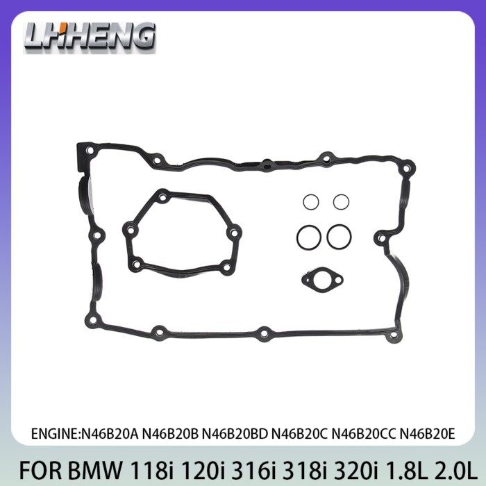 Engine Valve Cover Gasket Set For BMW 1 2 3 5 Series 1.8L 2.0L 1.8 2.0 L T L4 GAS 00-13 N46B20A N46