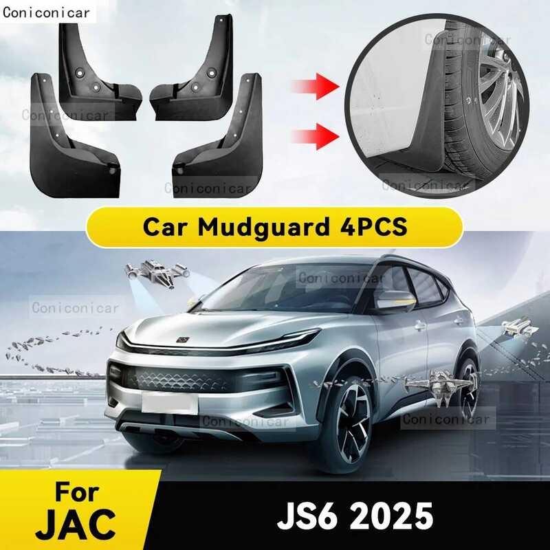 รถ Fender Mud Flaps สําหรับ JAC JS6 2025 Splash Grds MudFlaps ด้านหน้าด้านหลังล้อ Mudgrds 4pcs Auto 