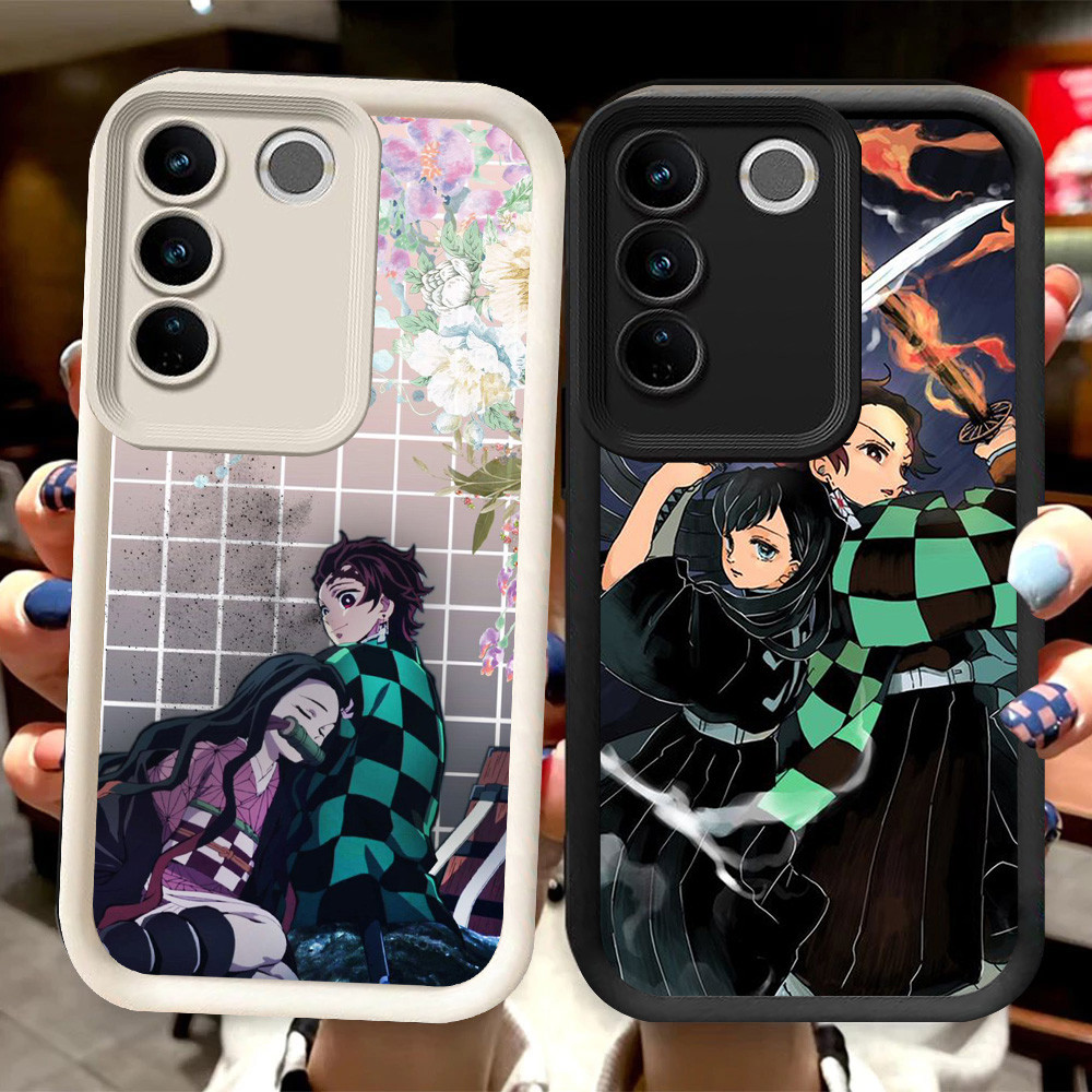 R63 Demon Slayer Casing สําหรับ VIVO V29E Y81 Y81s V29 Pro Y100 สีดําและสีขาว